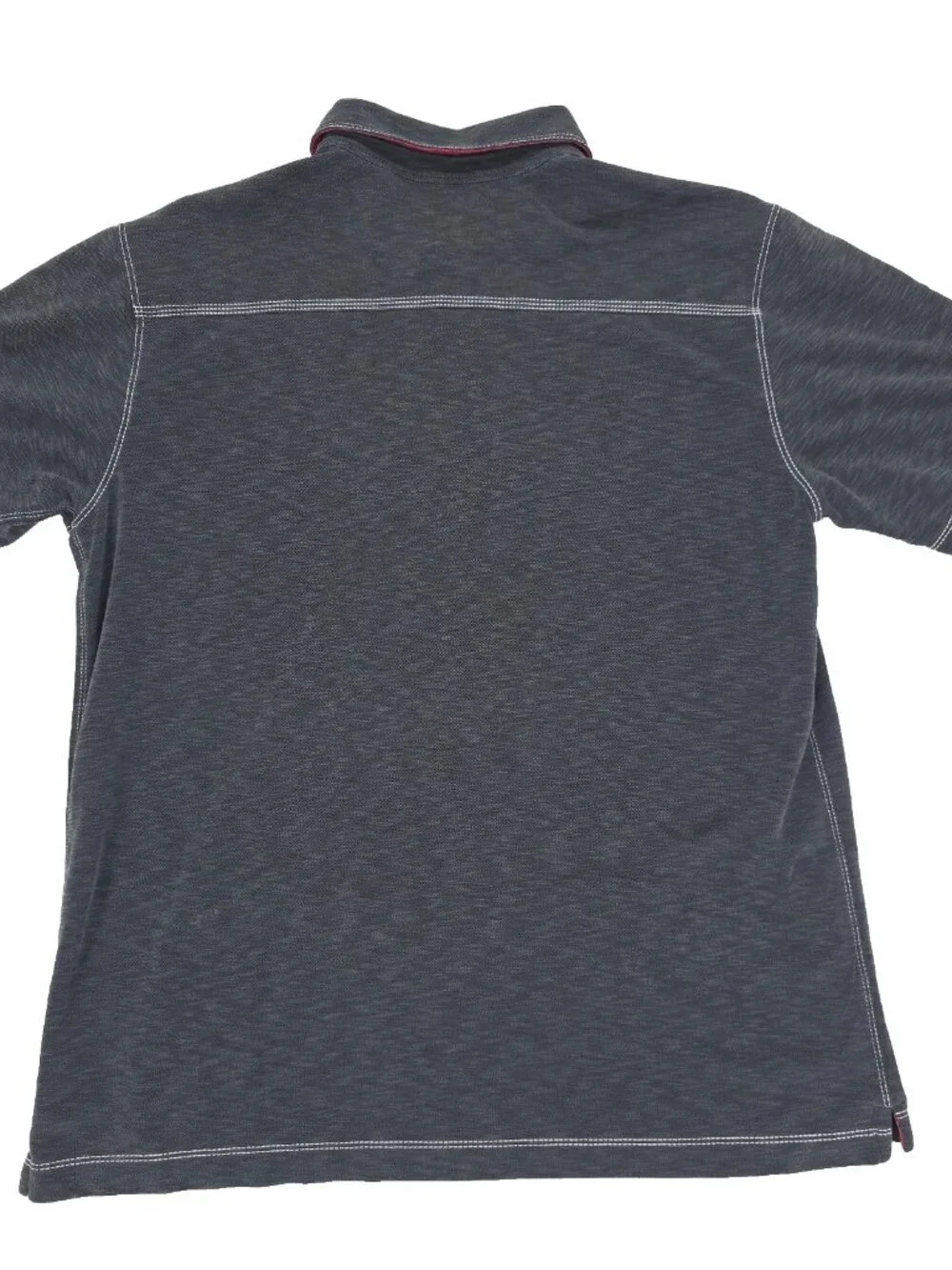 Age of Wisdom Polo Shirt Mens Medium Gray Contrasting Collar Golf Short Sleeve - Picture 4 of 8
